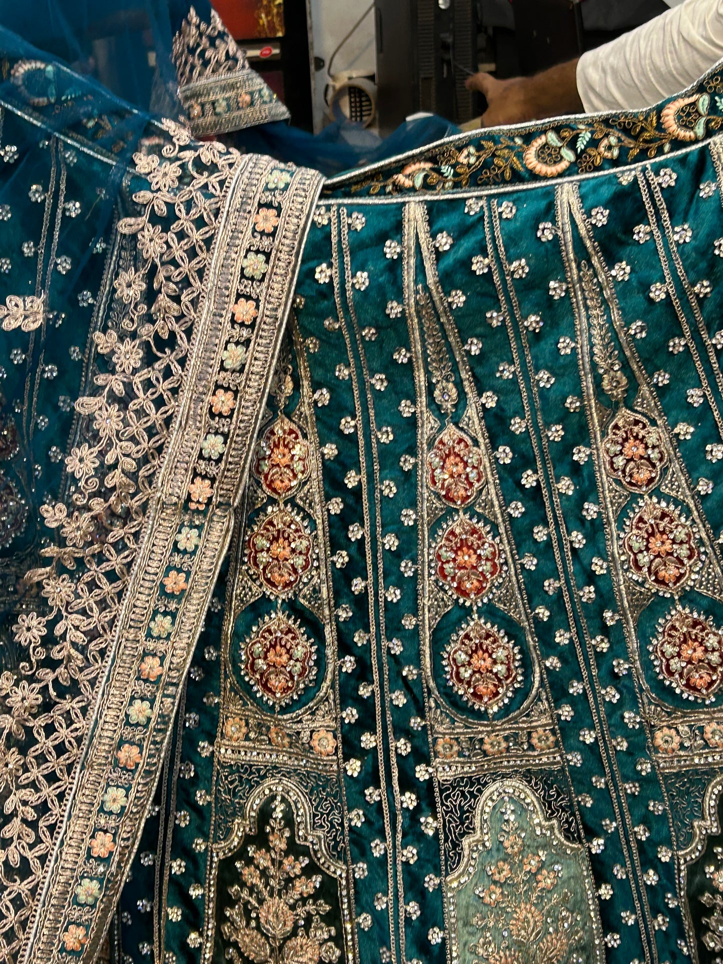 Stunning Rama blue lehenga