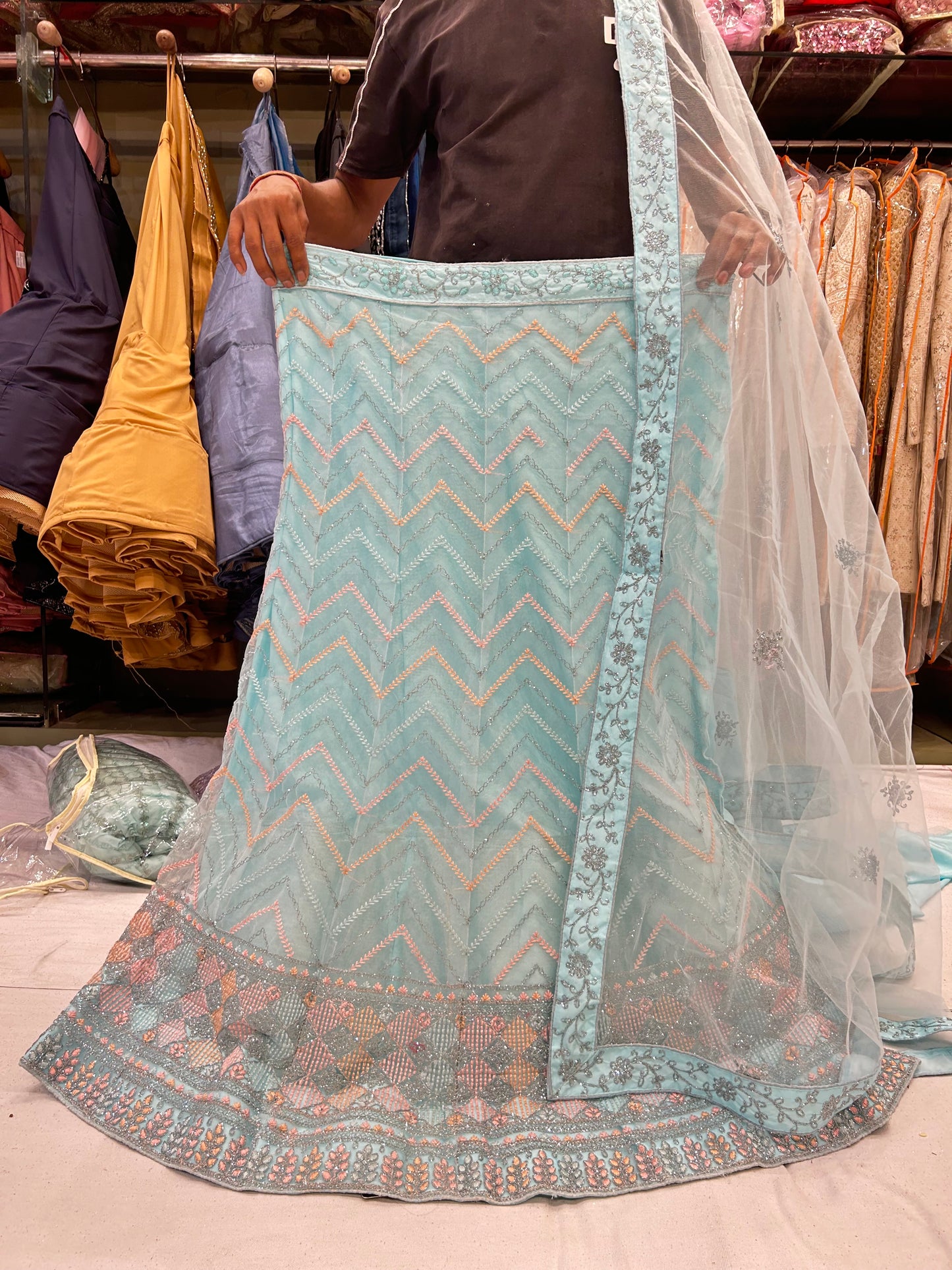 Gajab  sky-blue Lehenga 🥰