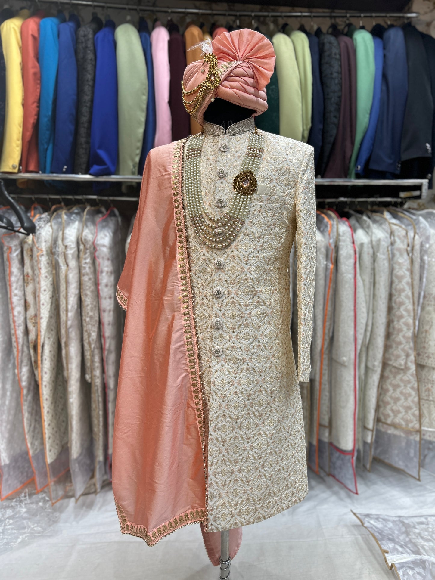 Fantastic Cream color sherwani