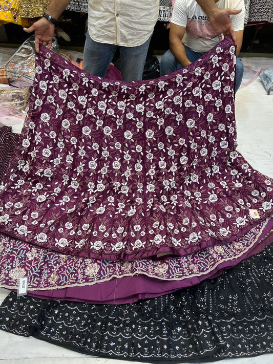 Attractive violet purple lehenga