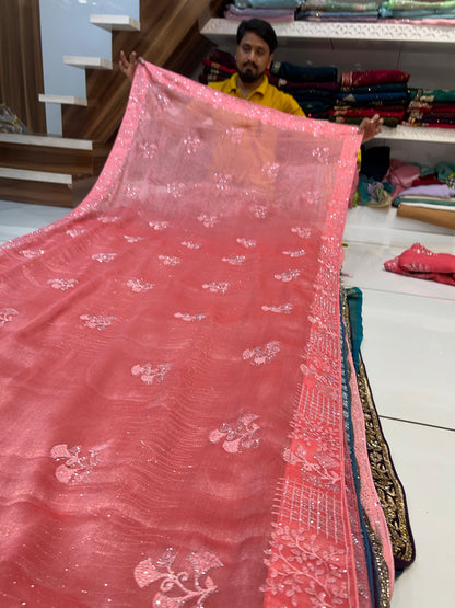 Awesome Peach saree