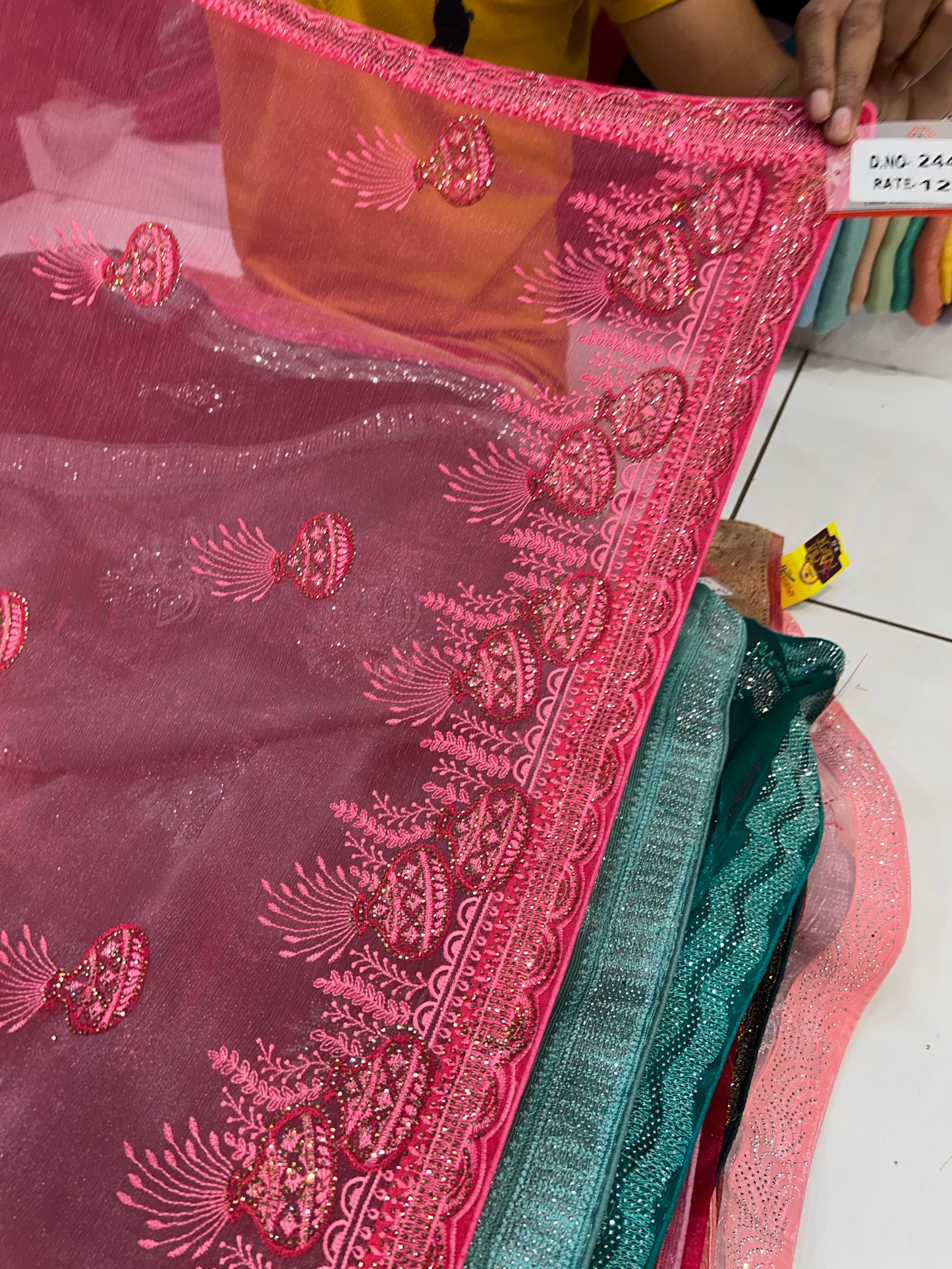 Lilac orange fantastic saree