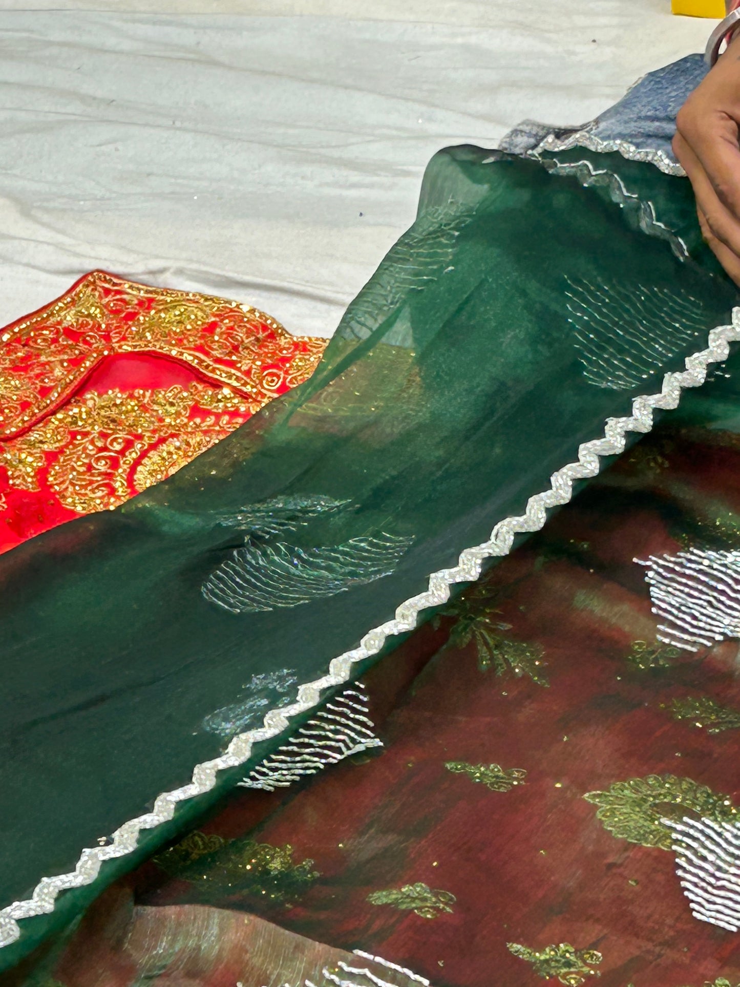 Dark green Amazing Saree