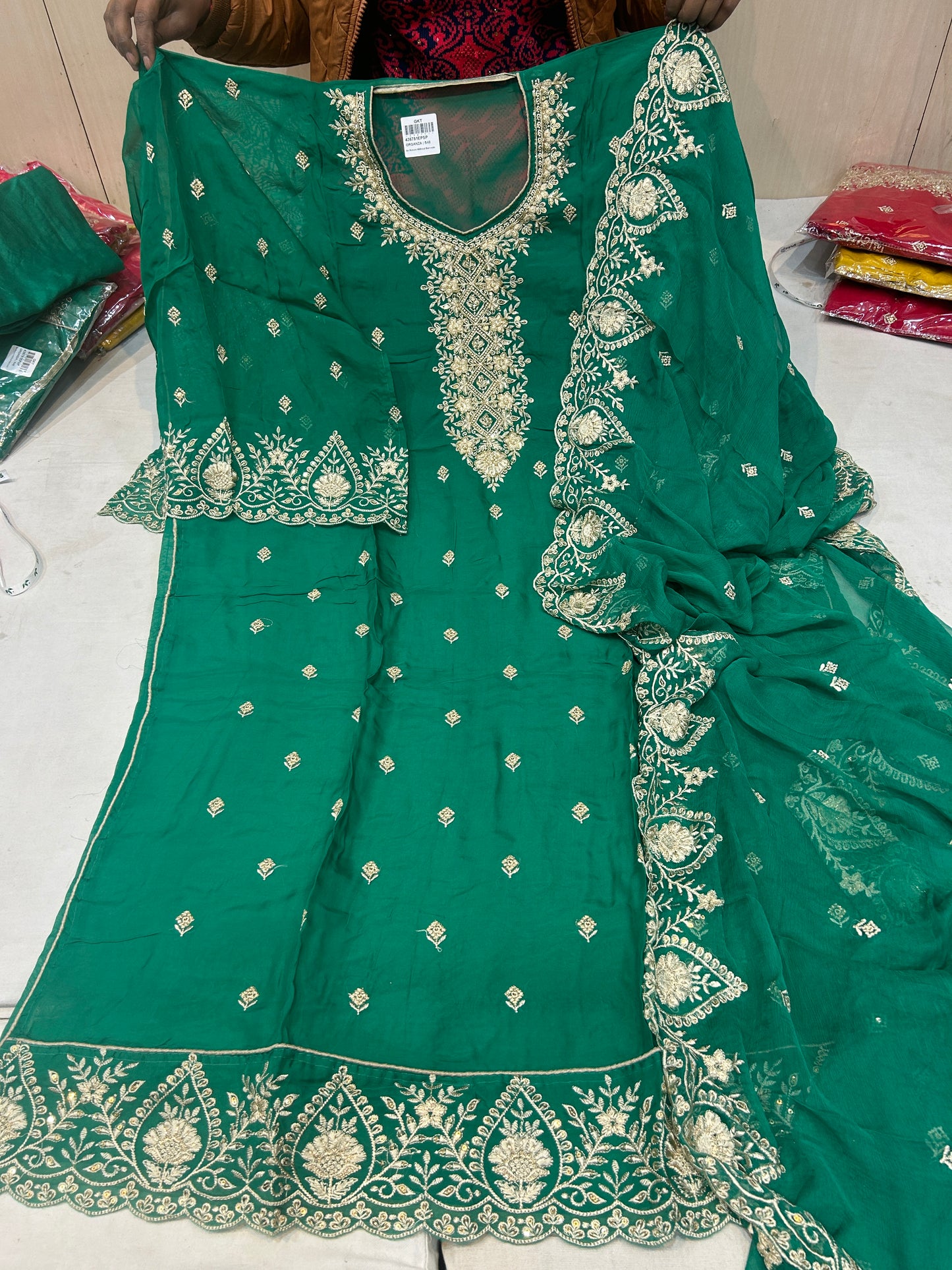 Green Fancy women Unstitched Suit