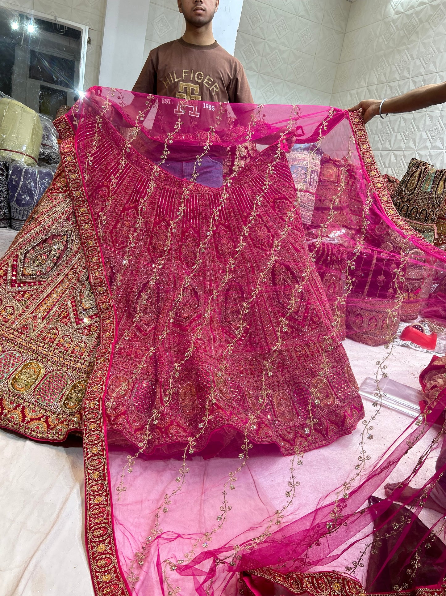 Good looking rani pink bridal lehenga