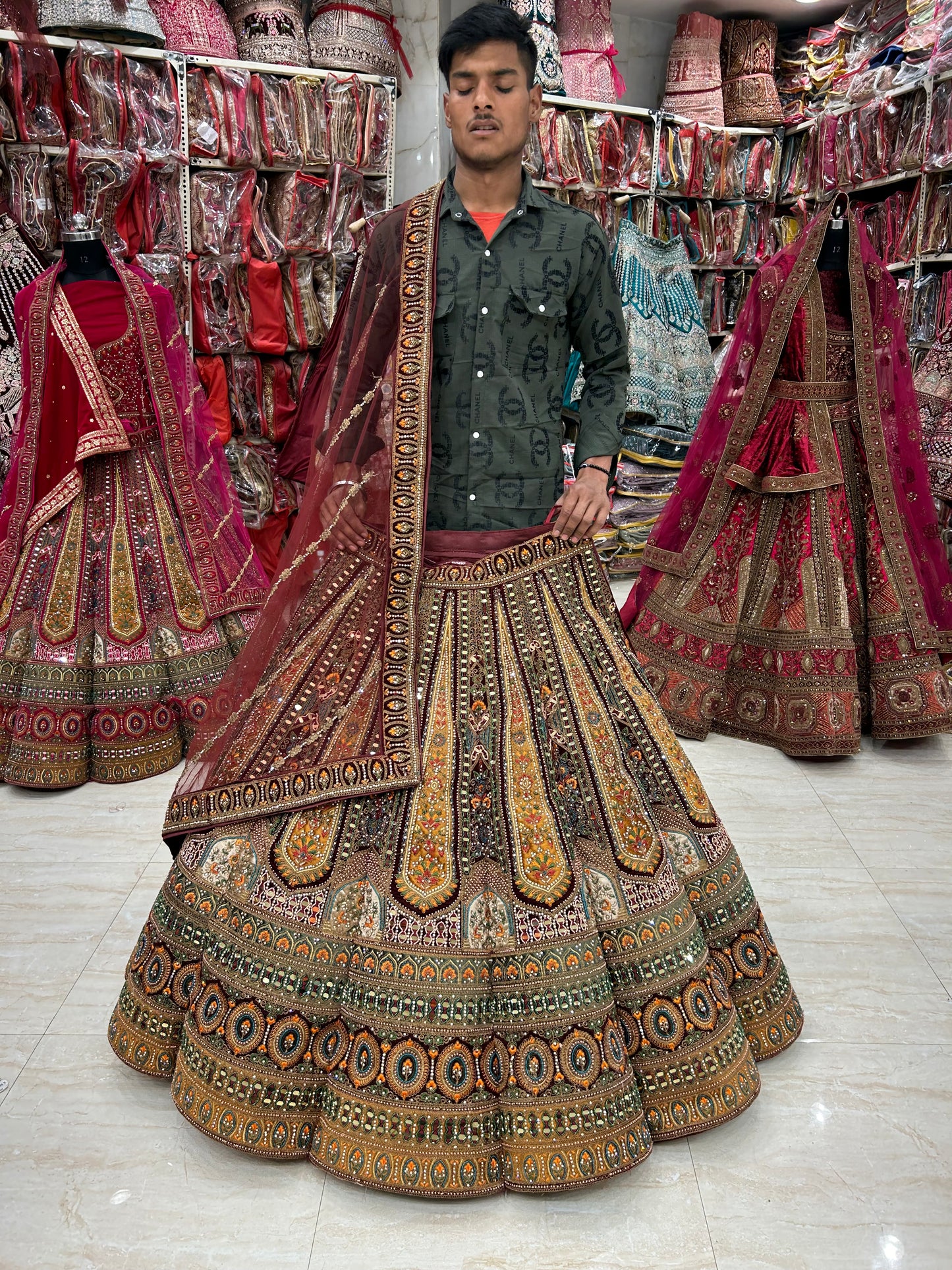 Fabulous maroon Ball Lehenga😍