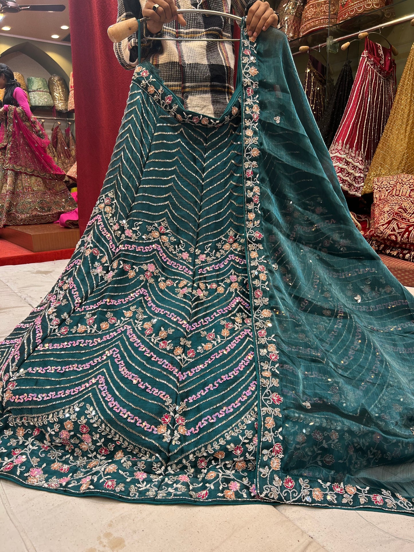 Awesome teal green Lehenga