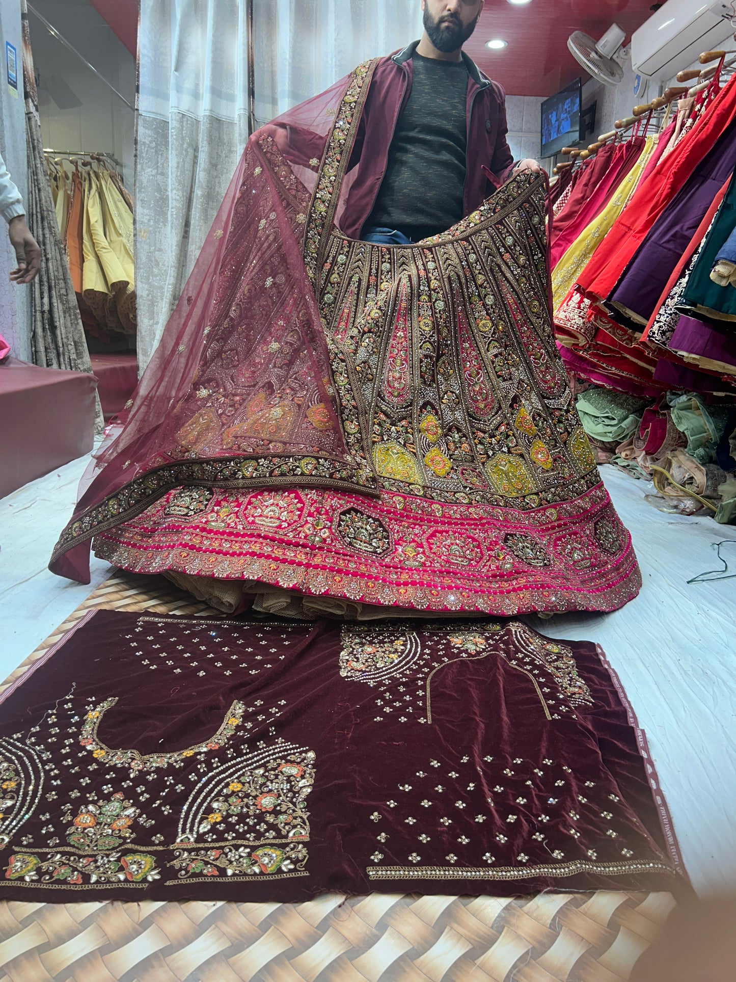 Maroon Pink Designer Lehenga ❤️