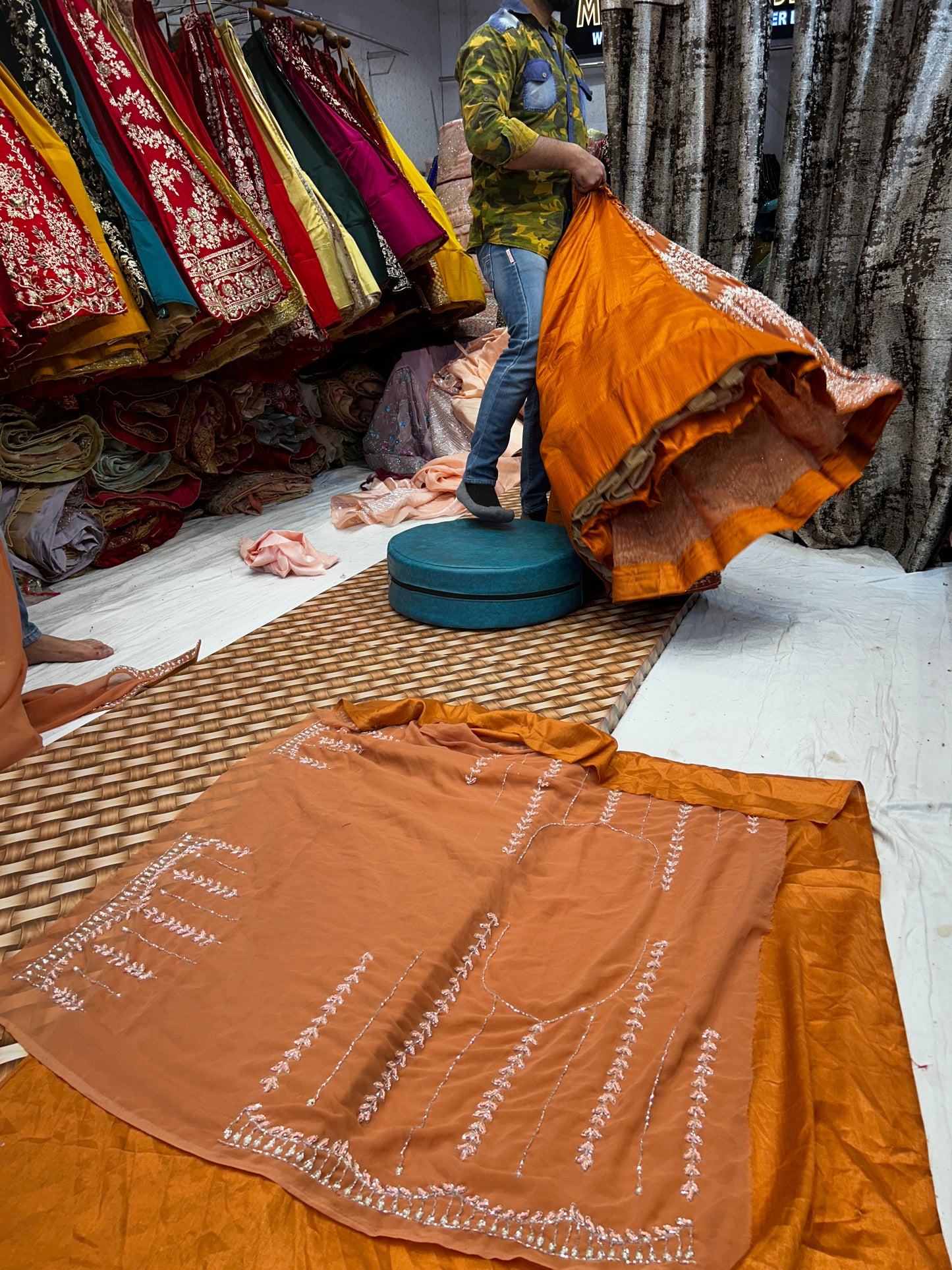 Wonderful zig Zag Mustard Lehenga