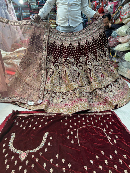 Maroon Peaccock Lehenga