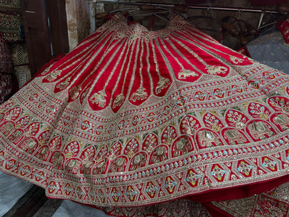 Designer red bridal lehenga