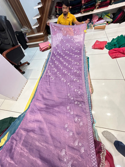 Lilac Pink purple saree