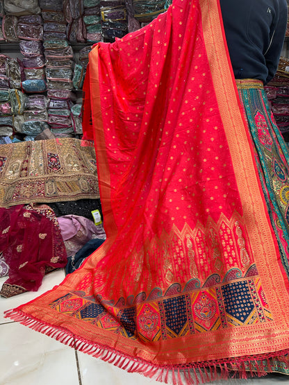 Astonishing Banarasi multicolour lehenga