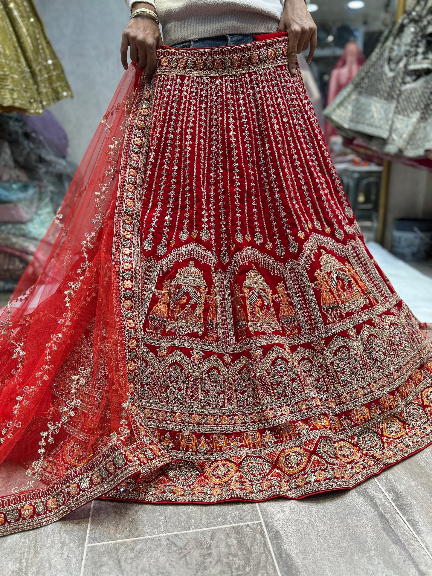 Awesome maroon doli barat bridal lehenga