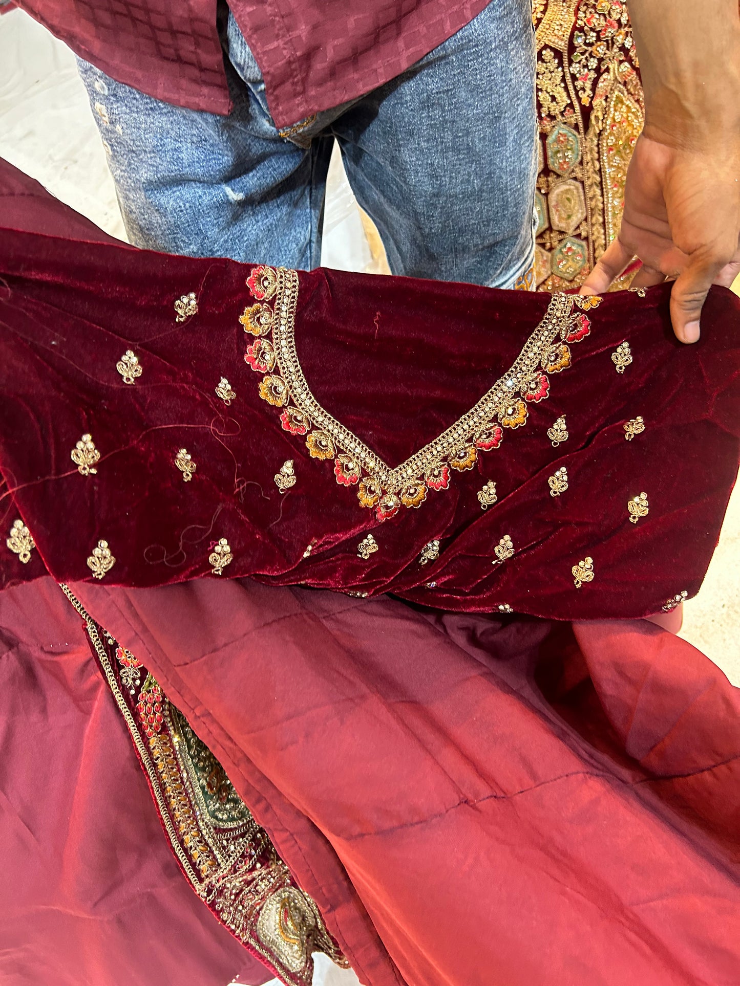 Attractive maroon bridal Lehenga