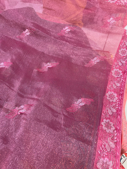 Baby pink lovely saree