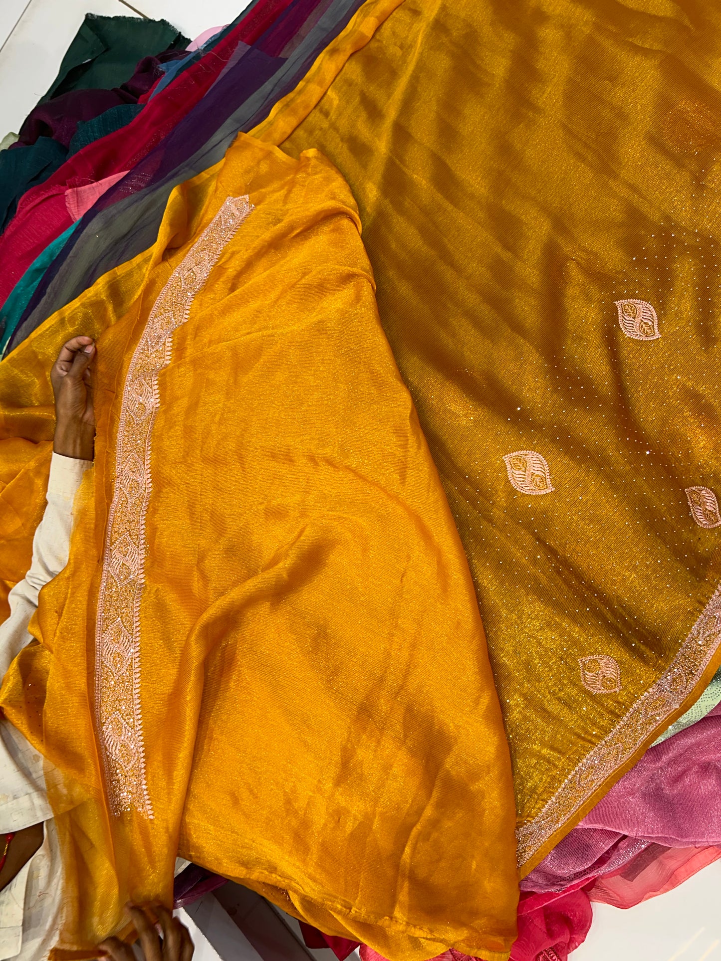 Yellow Haldi mehendi Booty saree