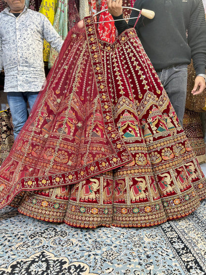 Amazing maroon ball doli barat bridal lehenga