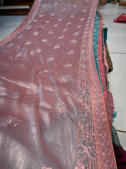 Premium baby pink saree