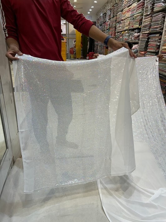 Lovely white fancy saree