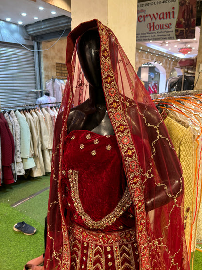 Majestic red bridal lehenga