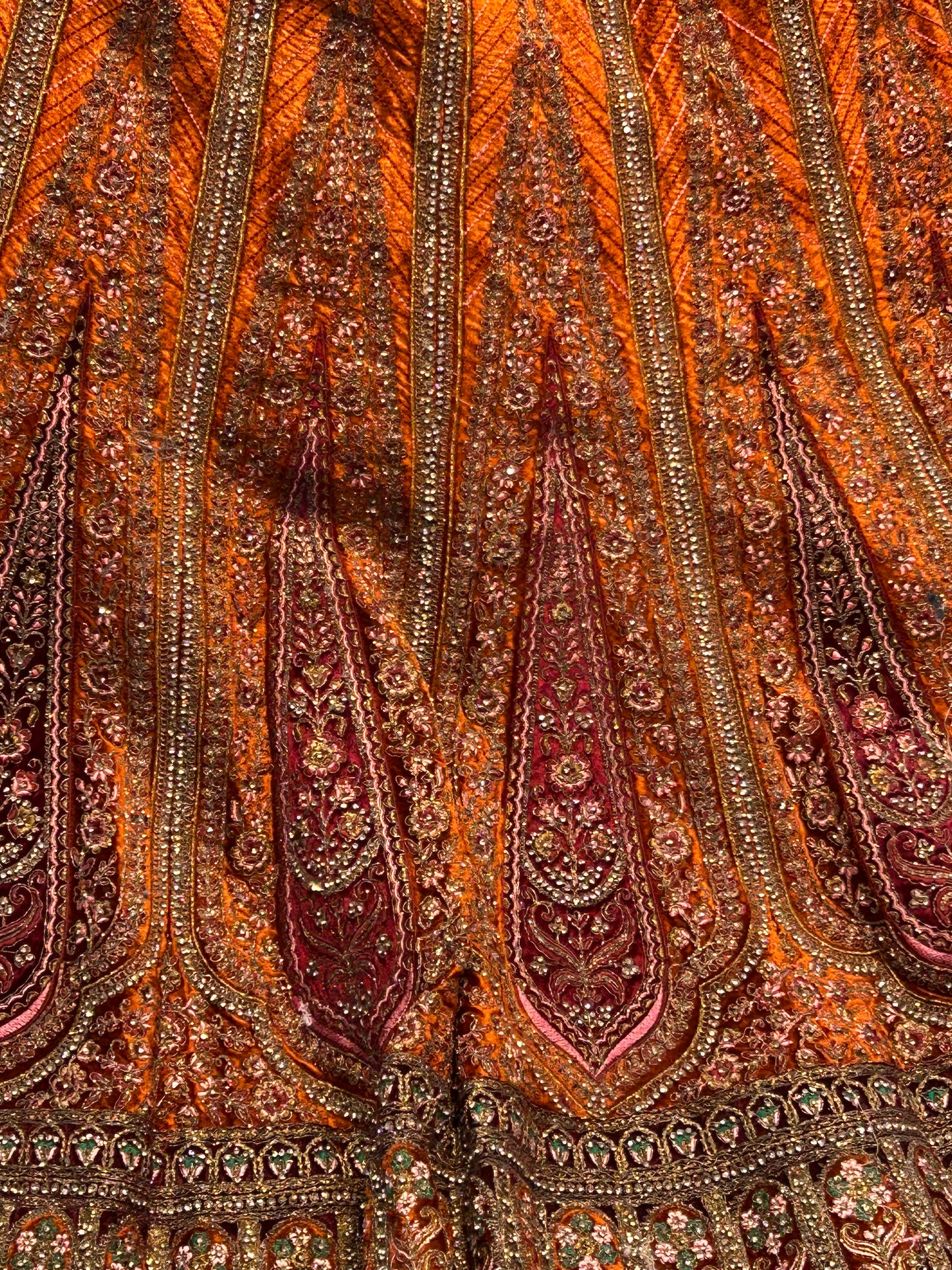 Mustard orange double duptta bridal lehenga