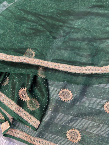 Dark green Designer saree