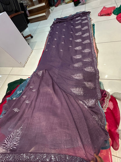 Dreamy Purple leaf saree