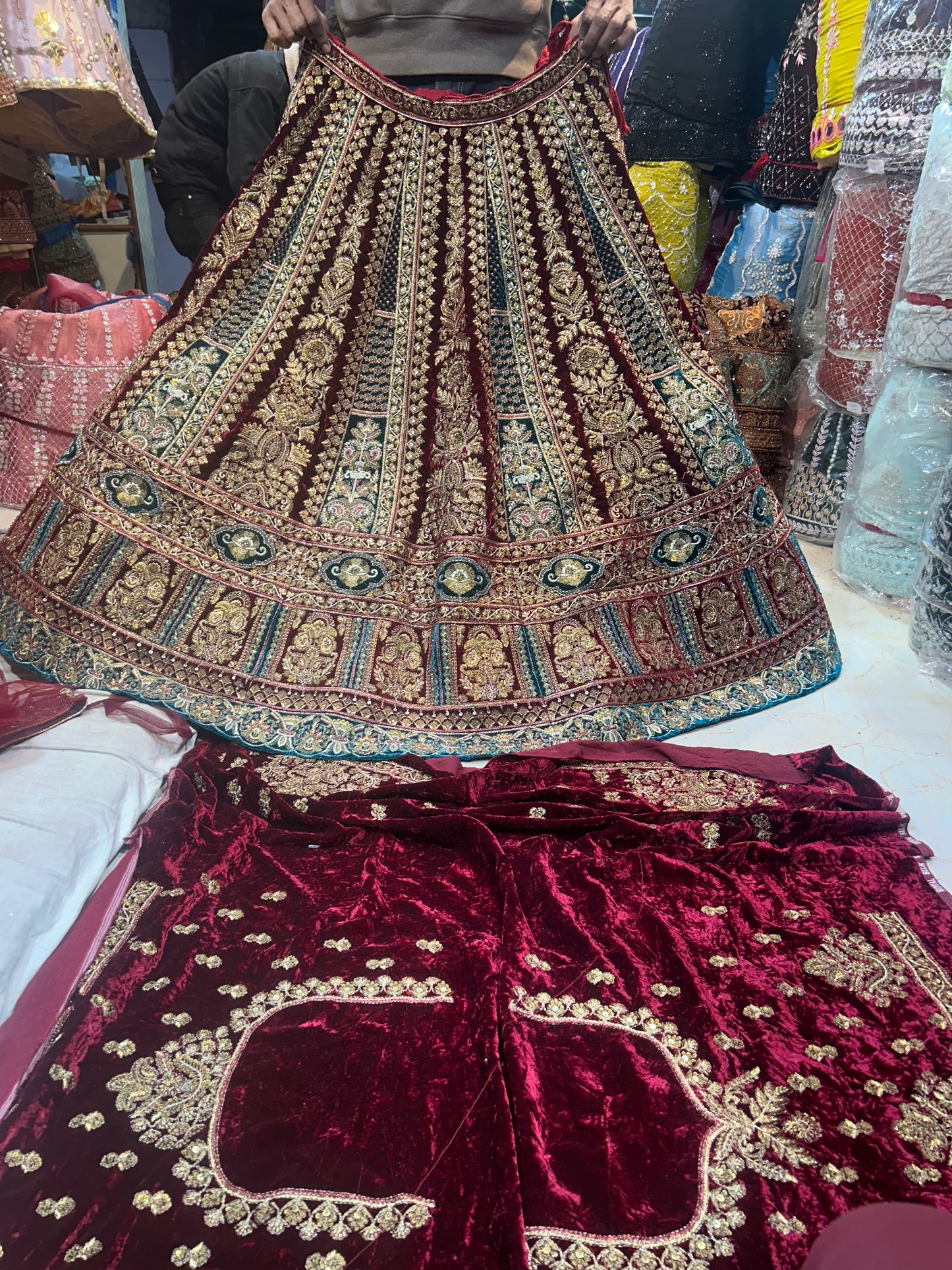 Maroon heavy bridal Designer Lehenga ❤️