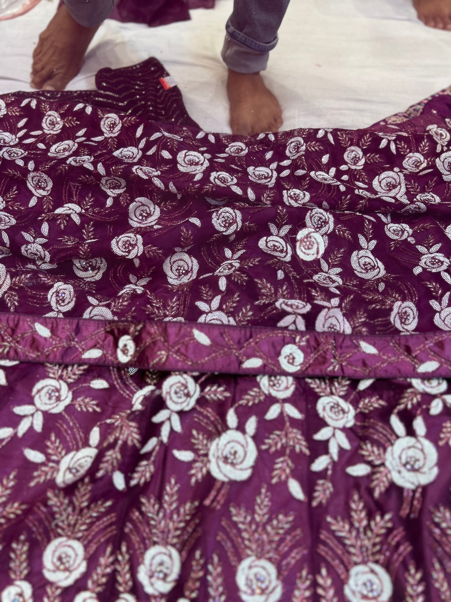 Attractive violet purple lehenga