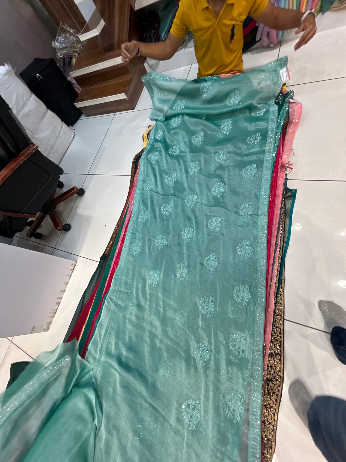 Stunning green saree