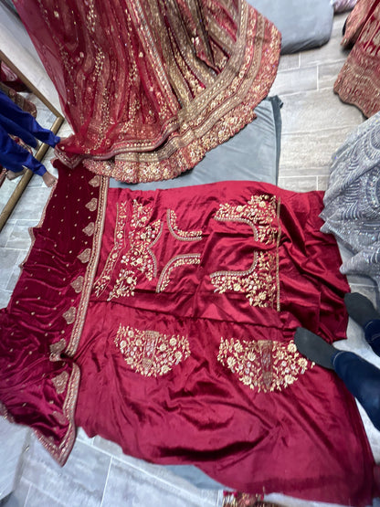 Amazing maroon Bridal Lehenga