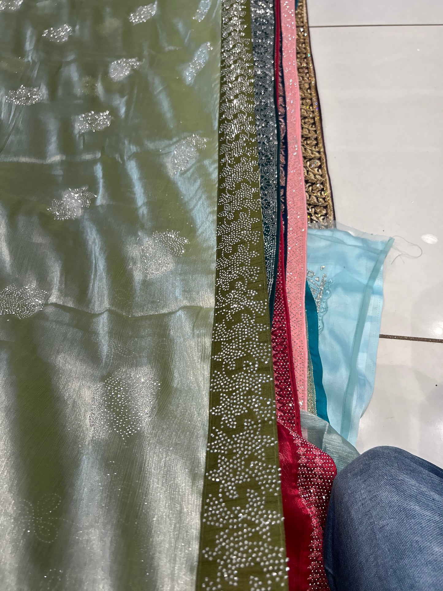 light green saree