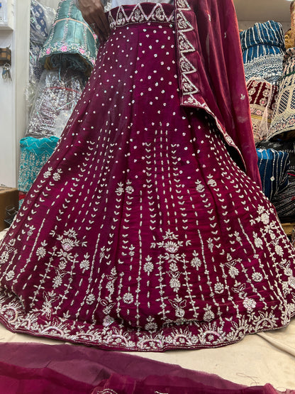 Tremendous Purple Violet Lehenga 💖