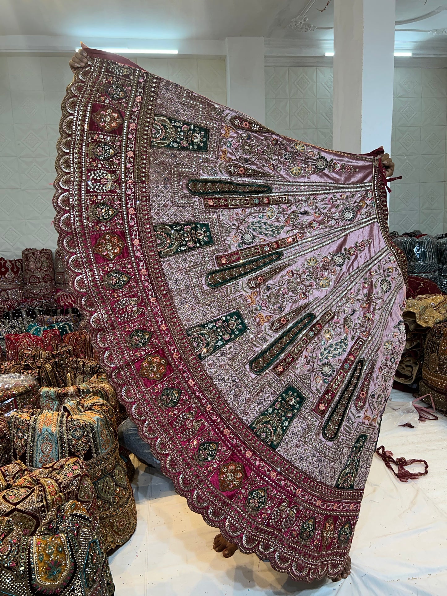 Lovely Pastel pink shade Flair Lehenga