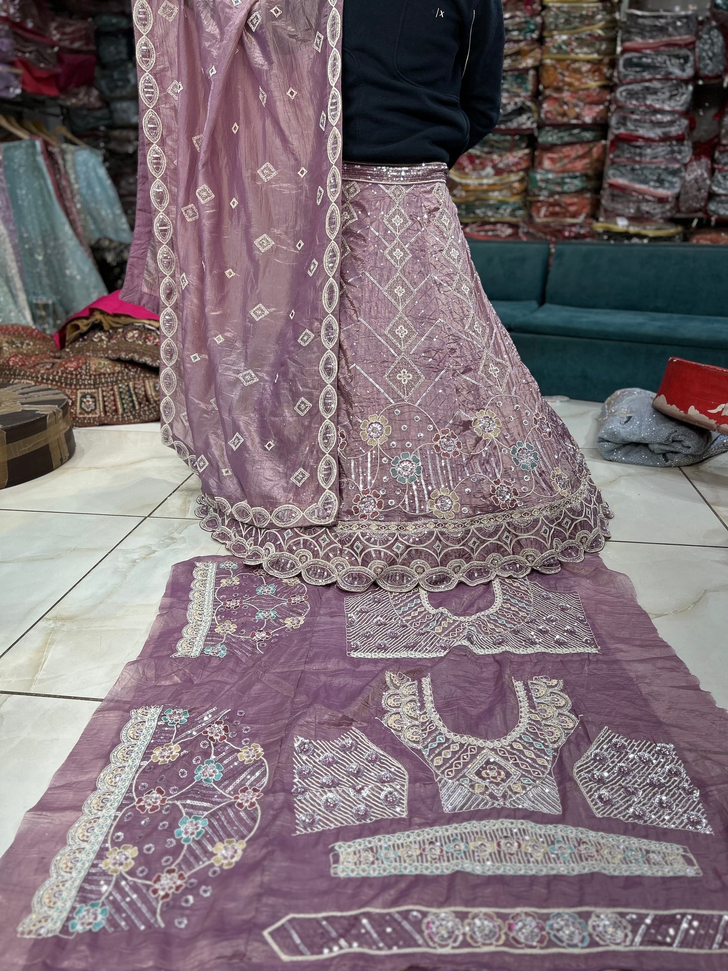 Glamorous pink floral lehenga