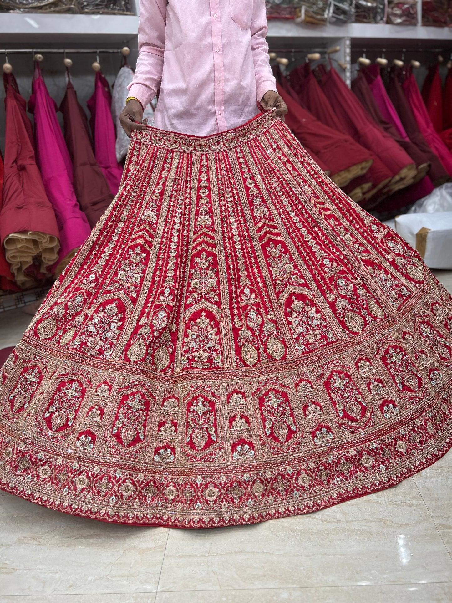 Stunning red bridal lehenga