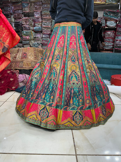 Astonishing Banarasi multicolour lehenga