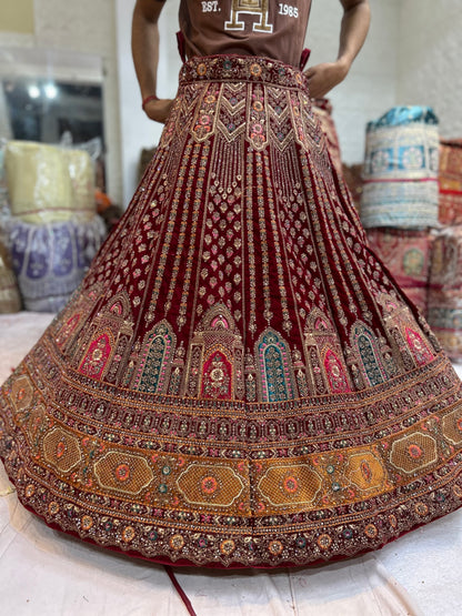 Fantastic maroon bridal lehenga