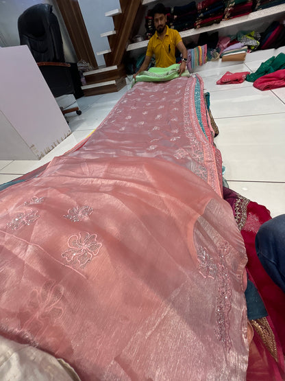 Premium baby pink saree