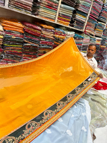 Yellow mehendi saree