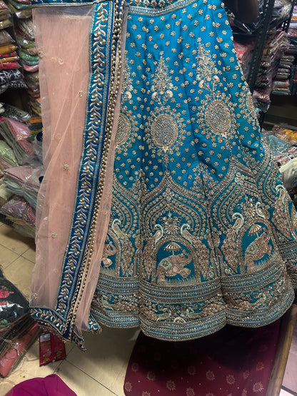 Designer blue Gajraj lehenga