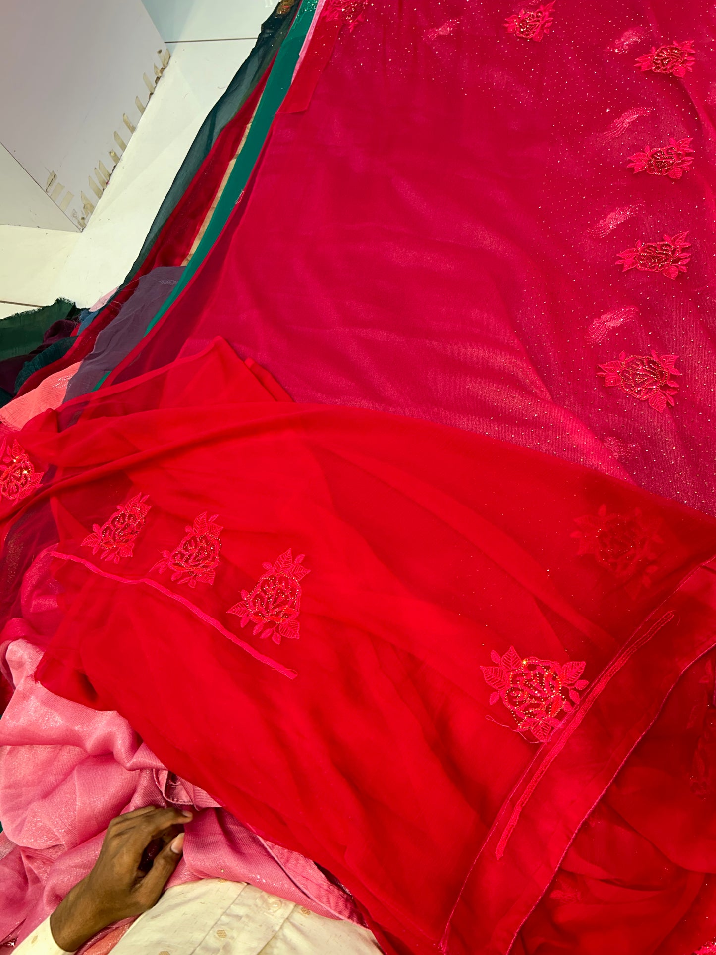 Elegant Red Floral saree