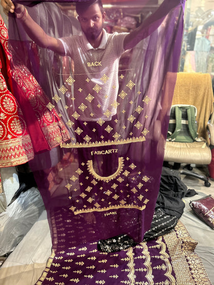 Drizzling purple lehenga