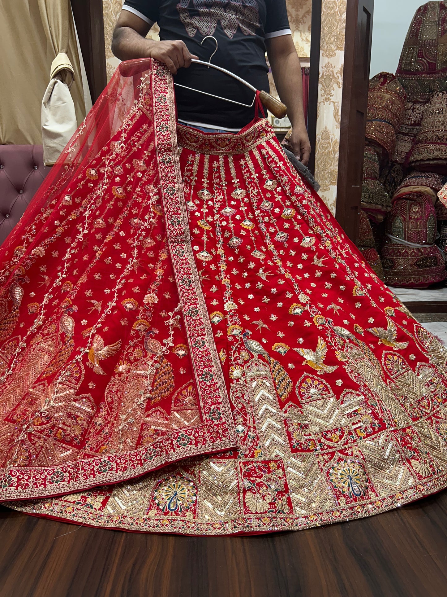 Pretty red bridal lehenga