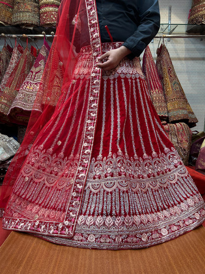 Eye catching red bridal Lehenga