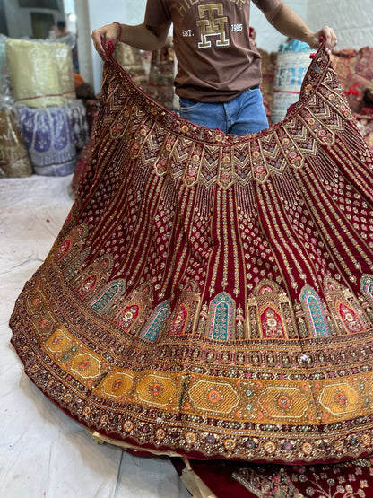 Fantastic maroon bridal lehenga