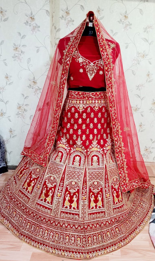 Majestic red doli barat bridal Lehenga