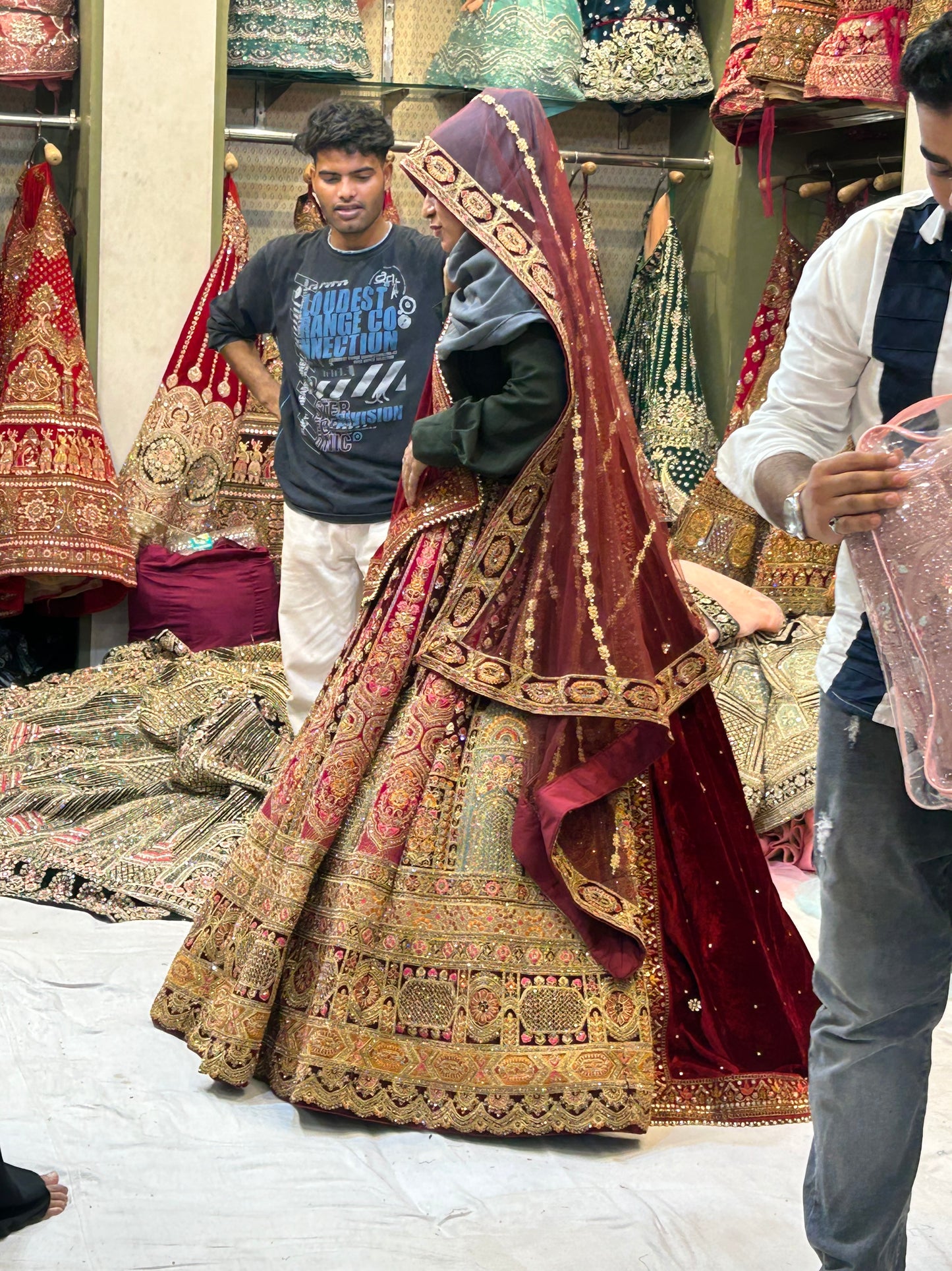 Heavy maroon bridal lehenga