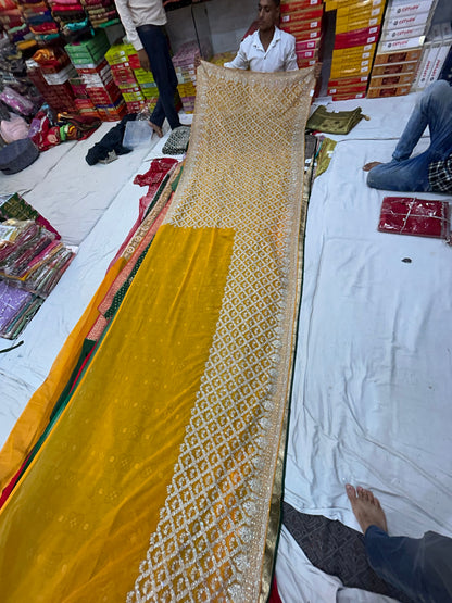 Yellow haldi mehendi Saree